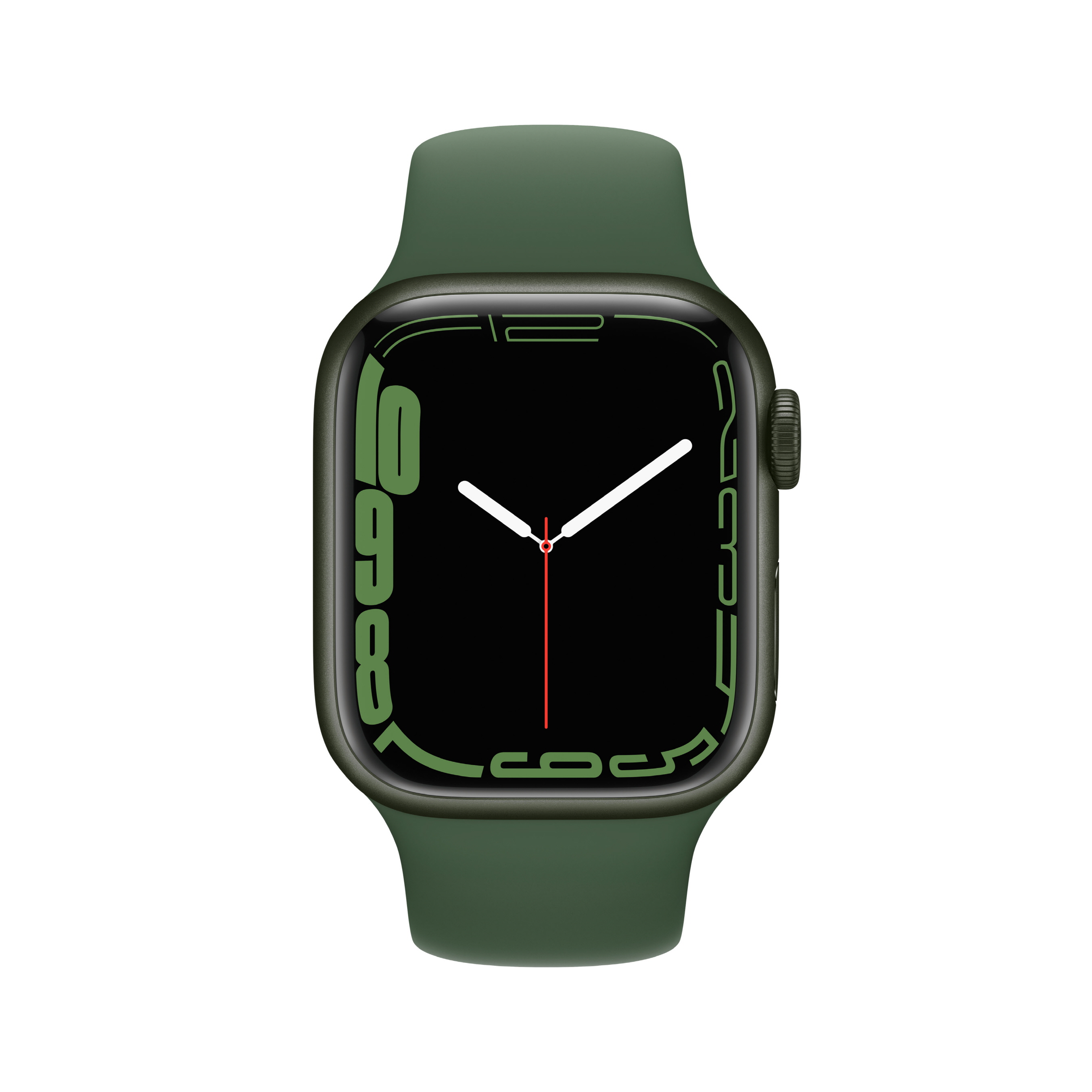 Apple Watch Series 7 GPS 41mm 그린 알루미늄 케이스와 클로버 스포츠 밴드 MKN03KH/A