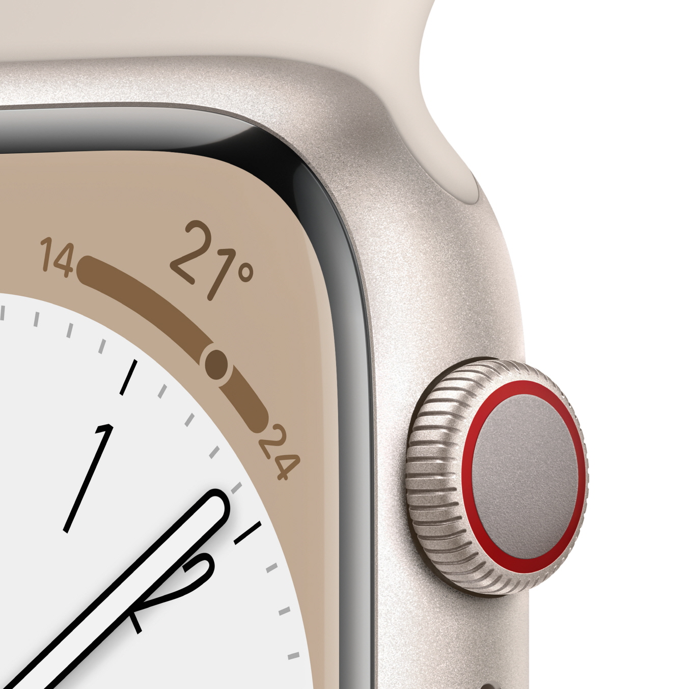 Apple Watch Series 8 GPS+Cellular 41mm 스타라이트 알루미늄 케이스와 스타라이트 스포츠 밴드 MNHY3KH/A